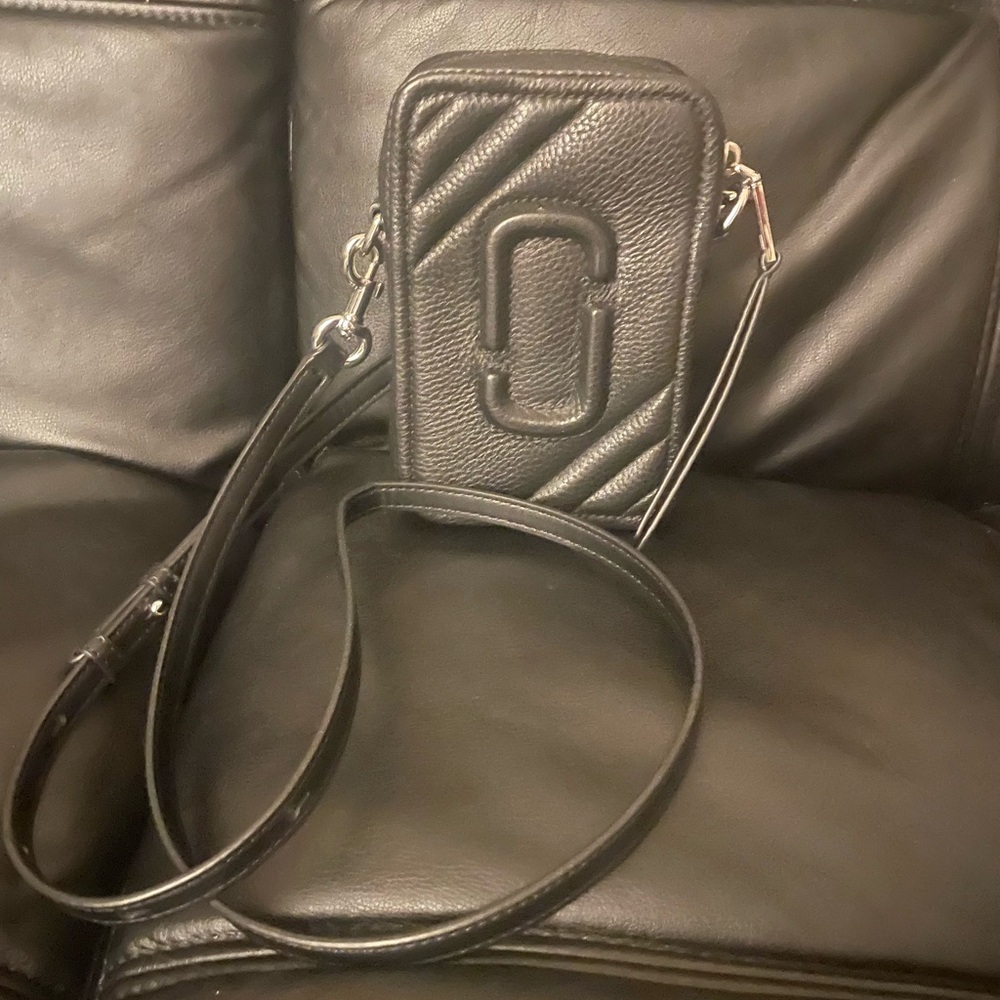 Marc Jacobs Crossbody Black with silver tone hardware.